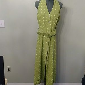 Ladies Poka Dot Green Dress